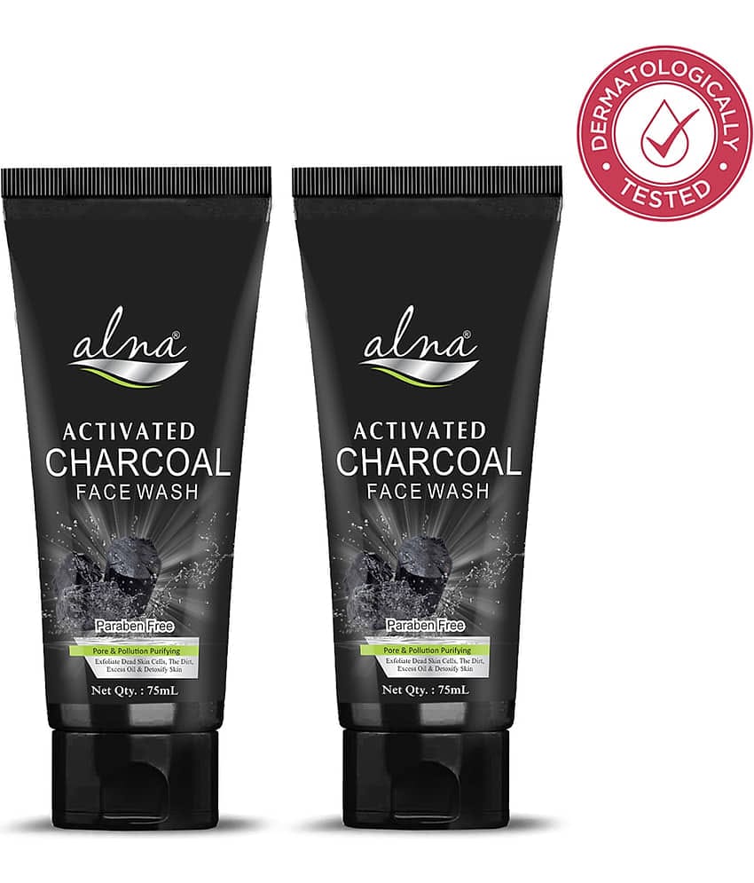 Alna Charcoal Face Wash 75ml Paraben Free , Pack of 2