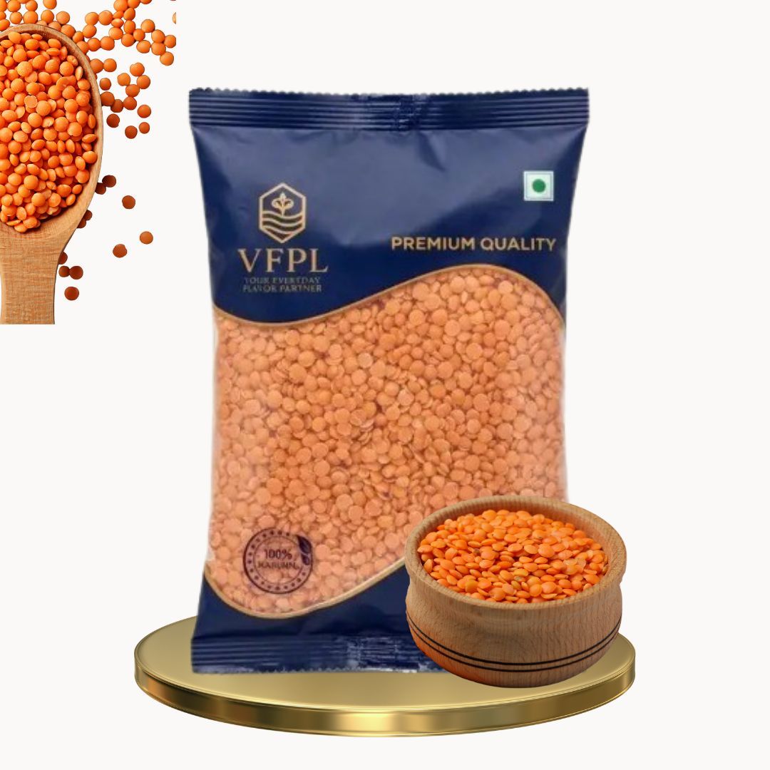 VFPL | Premium Masoor Dal (500 gm) (Red Lentils) – 100% Natural | Unpolished, Protein-Rich & Easy to Cook |