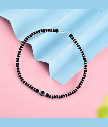 PUJVI Black Anklets ( Pack of 1 )