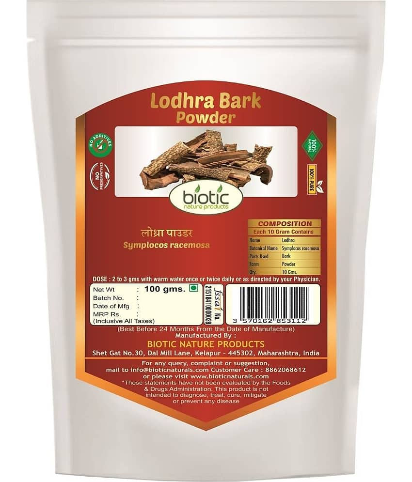 Biotic Lodhra Bark Powder / Lodhra Chhal Powder Powder 100 gm