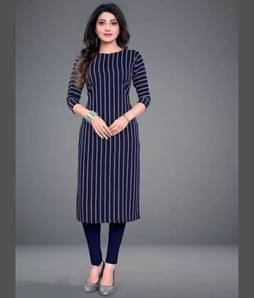 AK FASHION MALL Pack of 1 Crepe Printed Straight Women's Kurti - ( Multicolor )