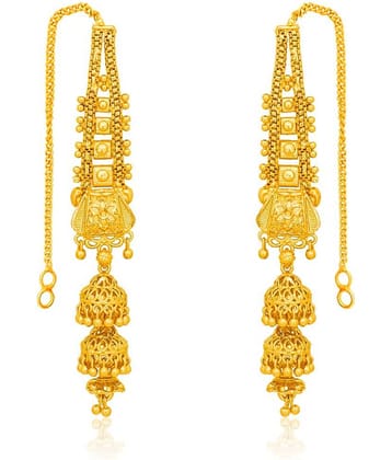 LUV FASHION Golden Ear Chain Earrings ( Pack of 1 )