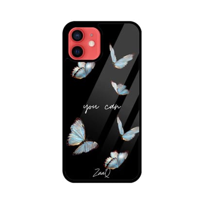 Black Delicate Phase ZaaQ Premium Glass Case for iPhones  Style Meets Protection  Apple iPhone 12