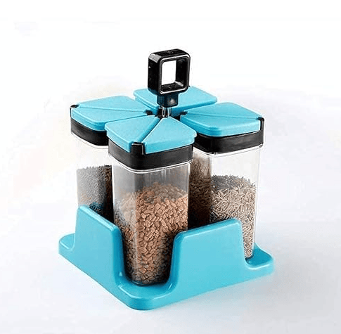 KRIVTEJ 4 in 1 Multipurpose Transparent Salt and Pepper Shakers