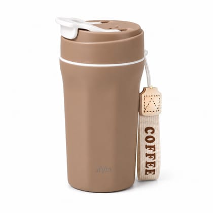 LA VITE 400 ml Double-Wall Glass-Interior Tumbler (2-in-1 Straw + Sipper) LA VITE 400 ml Double-Wall Glass-Interior Tumbler (2-in-1 Straw + Sipper) - White