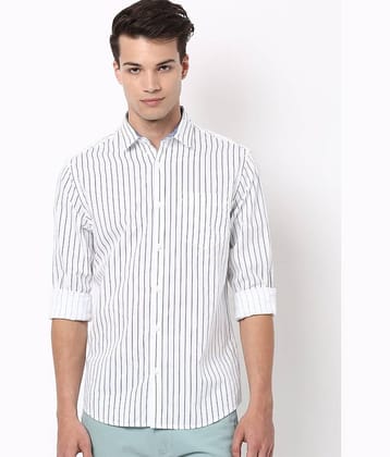 HARDSODA 100% Cotton Regular Fit Striped Full Sleeves Men's Casual Shirt - White ( Pack of 1 )