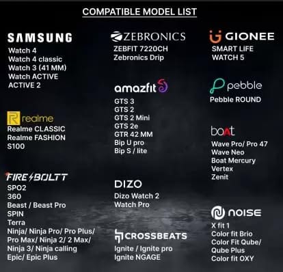 Exelent 20MM Silicone Strap Compatible with Amazfit GTS 2 Mini, Amazfit Bip/Bip U/Pro/Lite, Bip S, Amazfit GTS/ 2/2e, Samsung Galaxy Watch 4/ Watch 5 Compatible All 20MM Watches (Black)