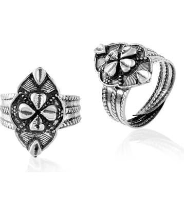 ADMIER Silver Toe Rings ( Pack of 2 )