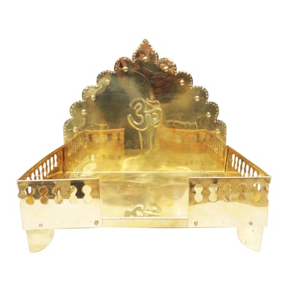 Pure Brass Singhasan Sheet for God Idol | Classic Indian Mandir Decor, Height : 10.9 Inch (ZMAS107 J)