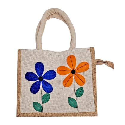 Stylish Eco-Friendly Jute Applique Handwork Bag for Office, College, and Travel - Durable & Waterproof