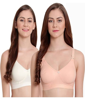 Elina Pack of 2 Cotton Non Padded Women's T-Shirt Bra ( Multi Color )
