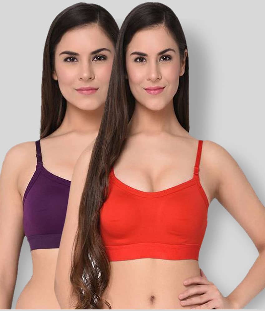 Elina Multi Color Cotton Solid Sports Bra