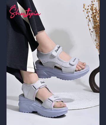 Shoetopia Gray Floater Sandals