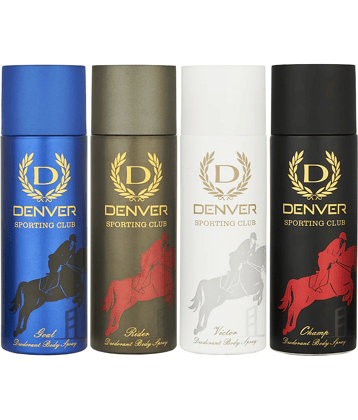 Denver Champ, Goal, Victor, Rider Deodorant Spray for Men 800 ml ( Pack of 4 )
