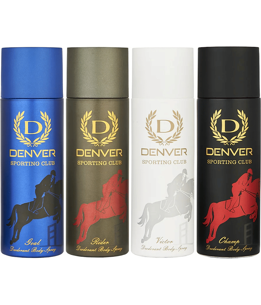 Denver Champ, Goal, Victor, Rider Deodorant Spray for Men 800 ml ( Pack of 4 )