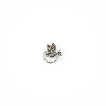 Flying Bird Marcasite Silver Nosepin