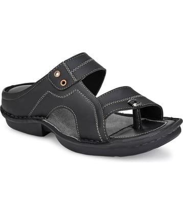 softio - Black Men's Leather Slipper