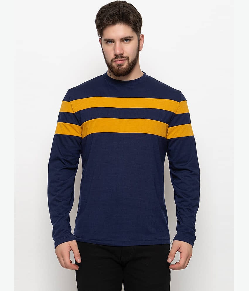 ZEBULUN Pack of 1 Cotton Blend Regular Fit Men's T-Shirt ( Navy )