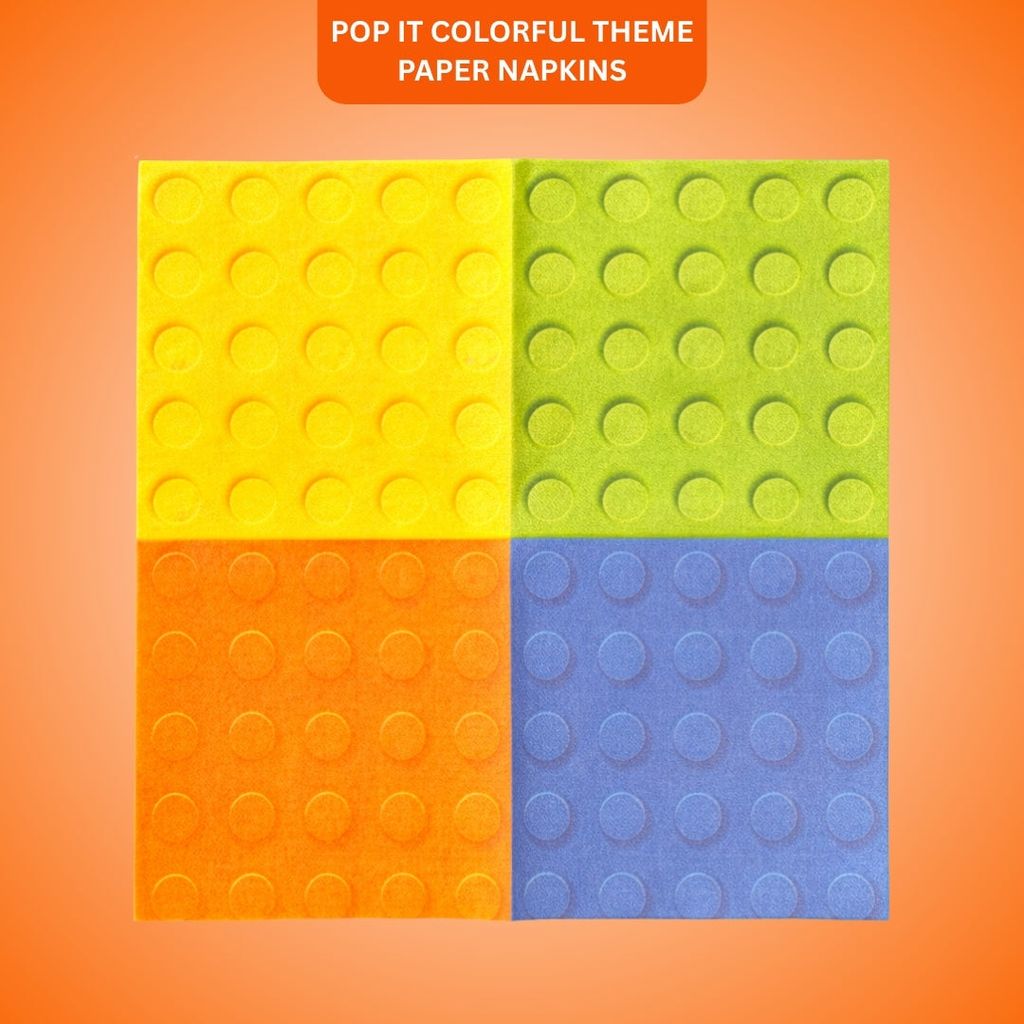 POP IT Colorful Theme Paper Napkins -Pack of 20 (Multicolor) - Party and Festive Needs | Buy online on ZillyBuy