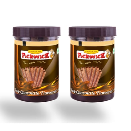 PICKWICK Chocolate Flavoured Wafer Rolls Jar - Combo Pack 300gm (150gm x 2)