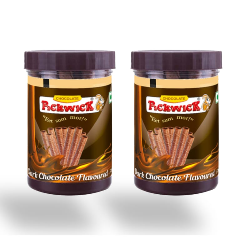 PICKWICK Chocolate Flavoured Wafer Rolls Jar - Combo Pack 300gm (150gm x 2)