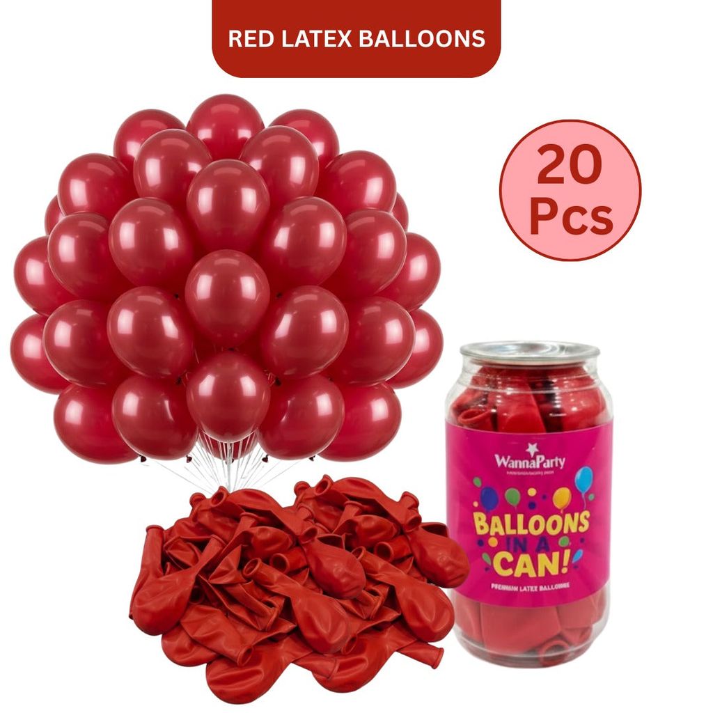 Red Latex Balloons 10" - 20PC - Party and Festive Needs | Buy online on ZillyBuy
