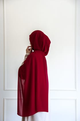 Premium Chiffon Hijab - Red Love-Red Love