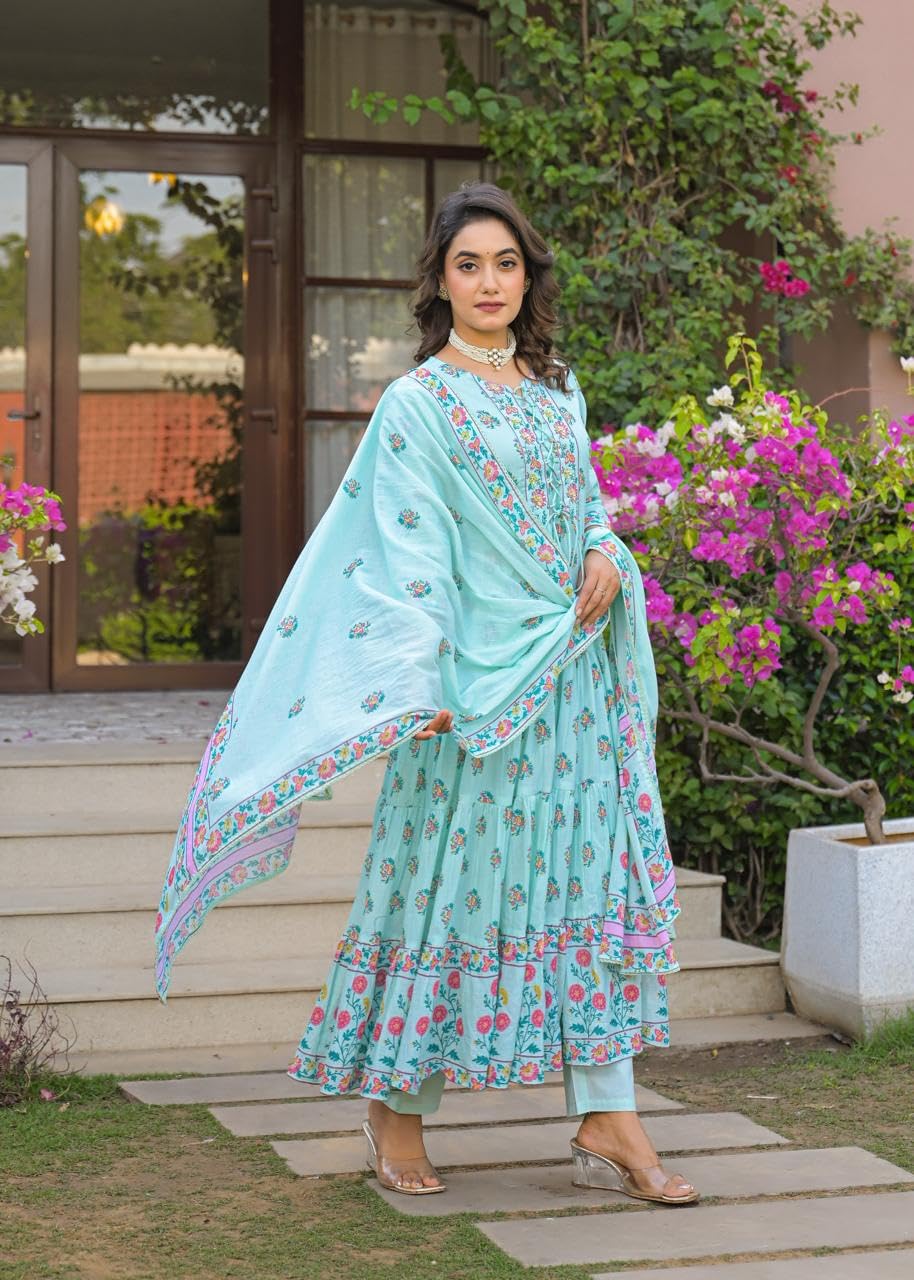 Designer Women’s Kurta Set with Dupatta | Trendy Printed Kurta with Matching Pants & Dupatta for All Occasions