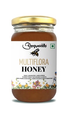 AROGYASIDDHI 100% Pure & Natural Organic Multiflora Honey , Raw Honey , Zero Added Sugar - 500gms AROGYASIDDHI 100% Pure & Natural Organic Multiflora Honey , Raw Honey , Zero Added Sugar - 500gms