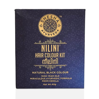 SHESHA AYURVEDA Nilini Hair Colour - Ayurvedic, No Ammonia, No Peroxide, No Perborates, No Bleach,Natural Black Colour (40g) SHESHA AYURVEDA Nilini Hair Colour - Ayurvedic, No Ammonia, No Peroxide, No Perborates, No Bleach,Natural Black Colour (40g) - Bl