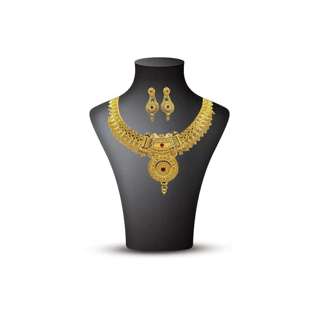 Minimalist One-Gram Gold-Plated Necklace Set Lightweight and Elegant.