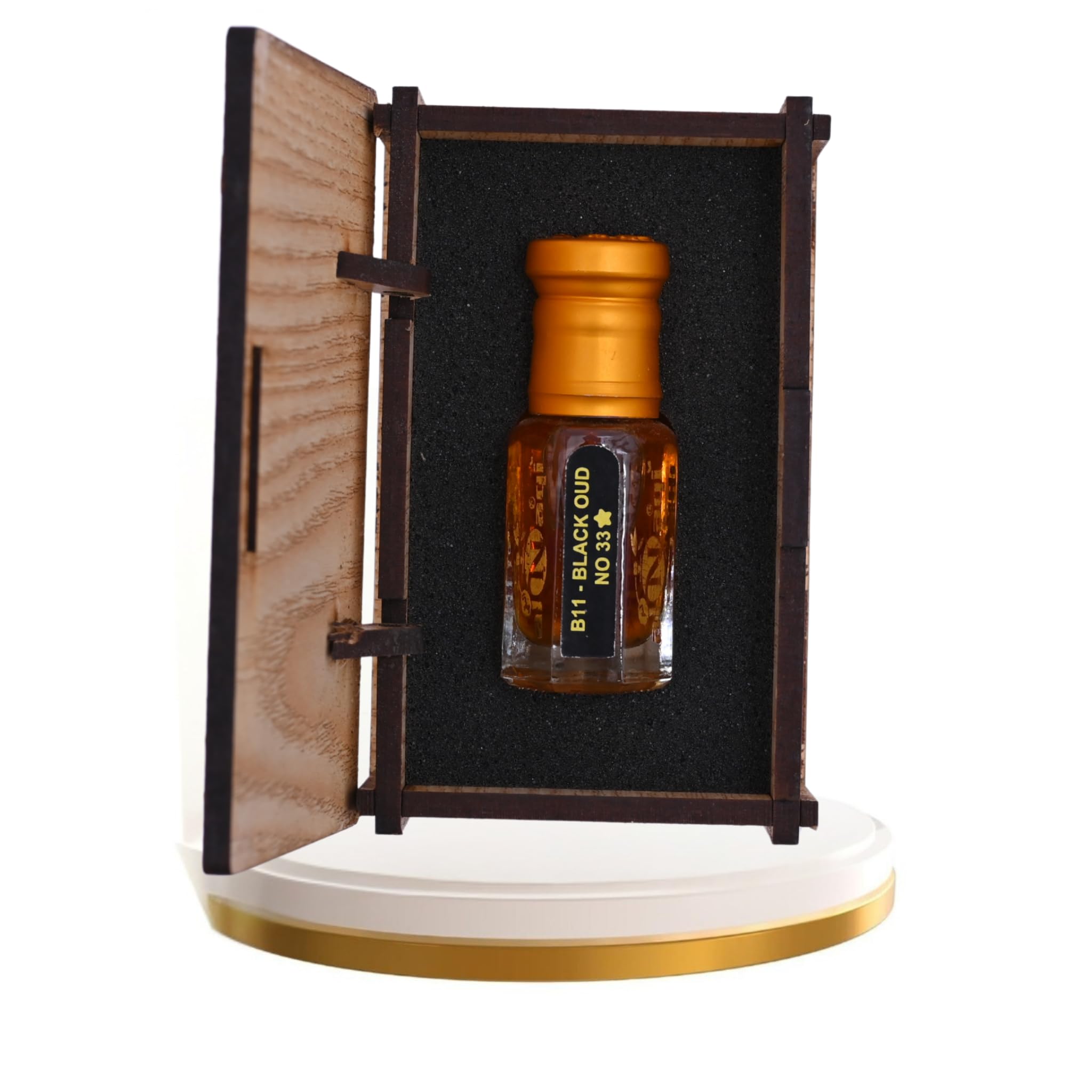 alNaqi Black Oud No 33 Attar 6ml - Original Black Oudh Perfume Oil, Intense Dark Oud Fragrance for Men, Alcohol Free Arabic Attar