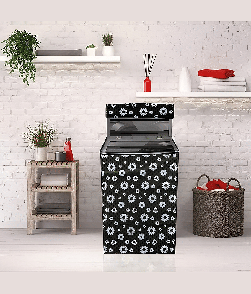 ENTICE Top Load Washing Machine Cover Compatiable For 8 kg - Black