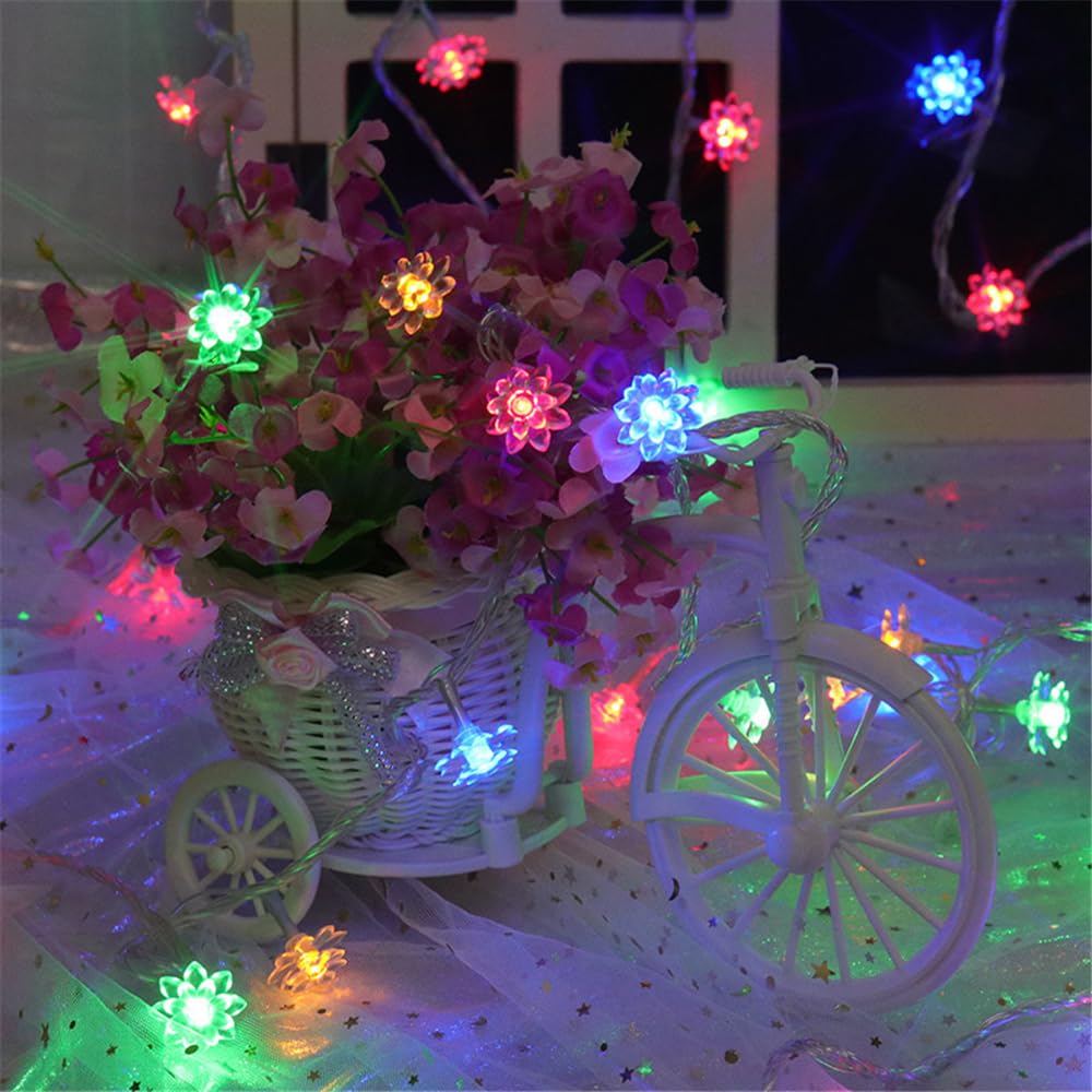 GLOWSERIE Color-Changing LED Flower String Lights – Magical Night Lighting