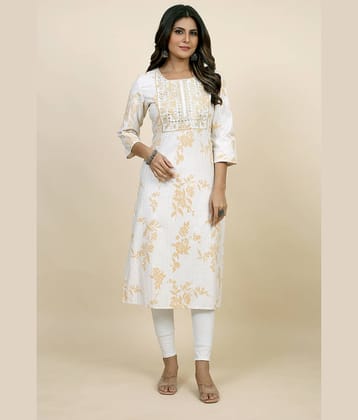SARRAS Cotton Flex Printed Straight Women's Kurti - Brown ( Pack of 1 )