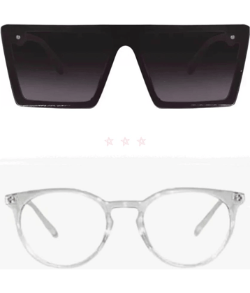 David Martin Multicolor Oversized Sunglasses ( Pack of 2 )