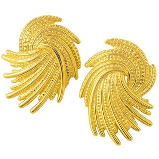 kimti 18K Gold Plated Golden Quill Earrings
