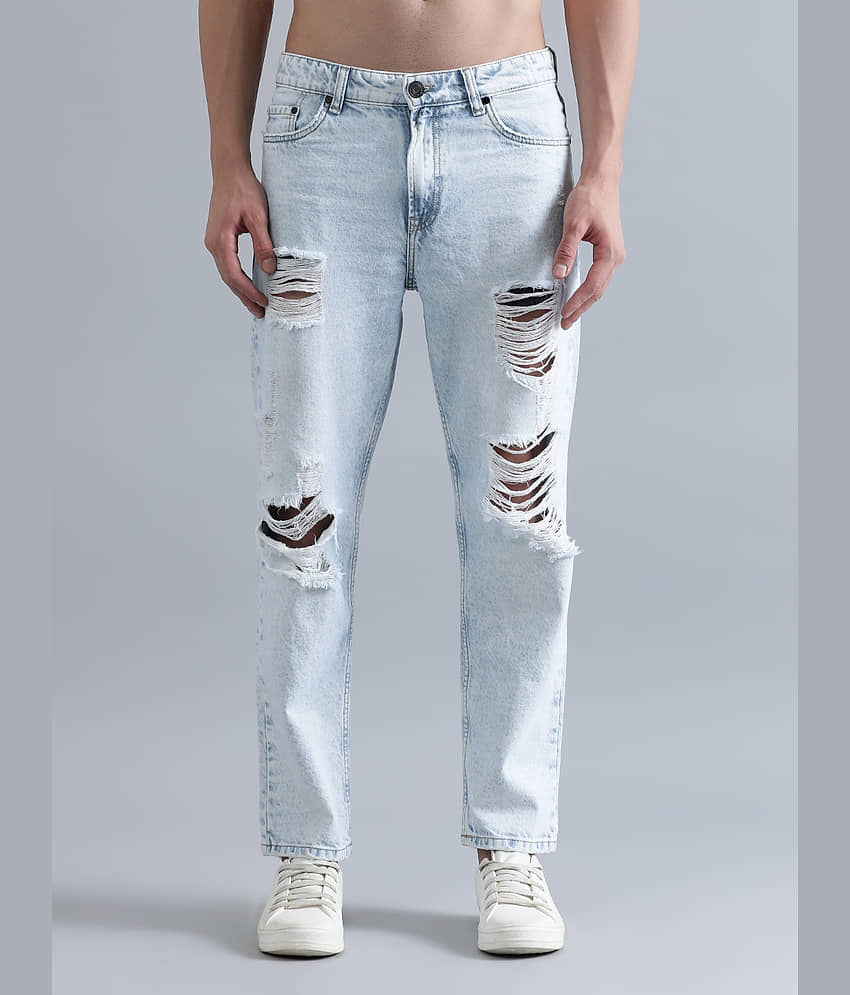 Bene Kleed Men Relaxed Fit Highly Distressed Cotton Heavy Fade Jeans