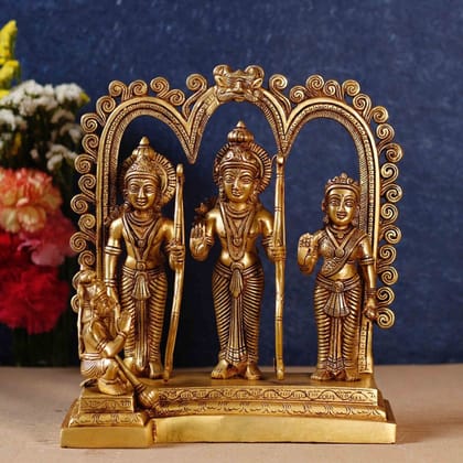 Brass Ram Darbar God Idol Statue | Home Temple Puja Murti, Height : 11.6 Inch (BSMAS1394 R)