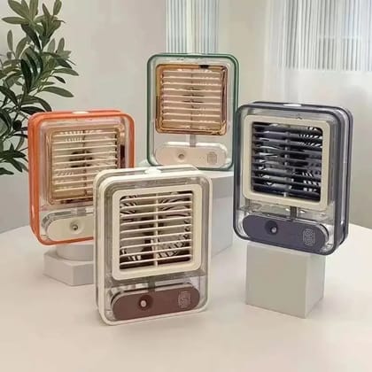 Rechargeable Mist Cooling Fan | Portable USB Air Cooler Fan with Water Spray Mist, Adjustable Speed Modes & LED Light for Home, Office & Travel (Random Color) Rechargeable Mist Cooling Fan | Portable USB Air Cooler Fan with Water Spray Mist, Adjustable Speed Modes & LED Light for Home, Office & Travel (Random Color)