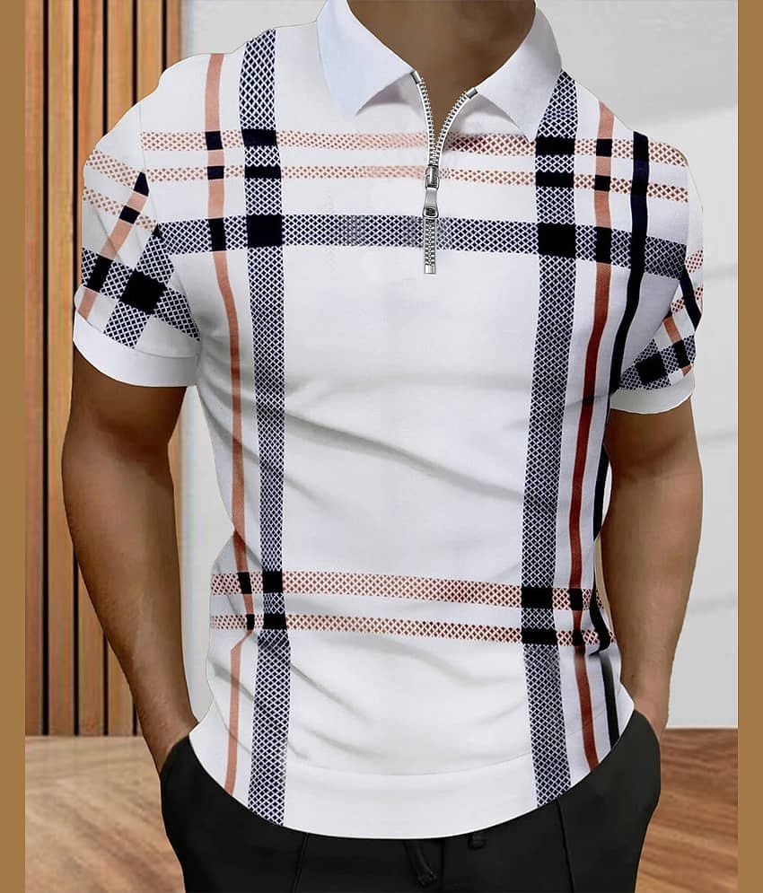 ENITOR Men Cotton Blend Regular Fit Printed Polo T Shirt ( Maroon )