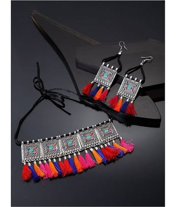 PUJVI Alloy Multi Color Contemporary/Fashion Necklaces Set Choker