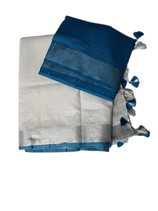 Elegant Linen Saree in Classic White