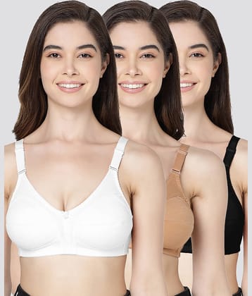 Kalyani Pack of 3 Cotton Blend Non Padded Women's Minimizer Bra ( Multicolor ) ANAYA