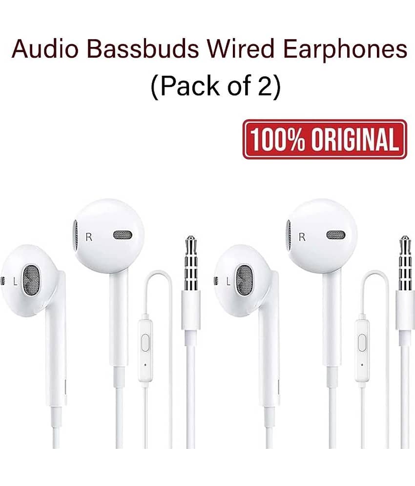 XYBEL WRD-EPH-WHITE-2NOS 3.5 mm Wired Earphone In Ear Powerfull Bass White