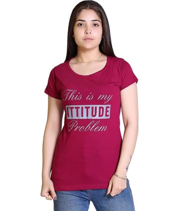 Ogarti Women Cotton Blend Printed Regular Fit Round Neck T-Shirt ( Black )