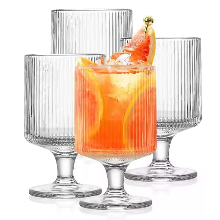 Drinking Wine Glasses | 240 ML | Premium, Champagne, Crystal, Vintage, Italian Glass Mug | Perfect for Home, Bar, Casino Party |