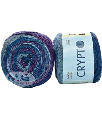 Ganga Crypto Rusty Blue (400 gm) Wool Ball Hand Knitting Wool/Art Craft Soft Fingering Crochet Hook Yarn, Needle Knitting Yarn Thread dye. with Needle. L