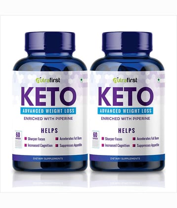 NutraFirst Keto Advanced Tablets, for weight management, enriched with Garcinia Cambogia 60%, Green Coffee 40%, Amla, Fenugreek (2 X 120 Tablets)