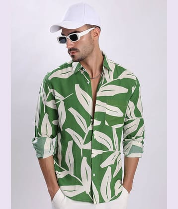 Bene Kleed Viscose Slim Fit Printed Full Sleeves Men's Casual Shirt - Green ( Pack of 1 )